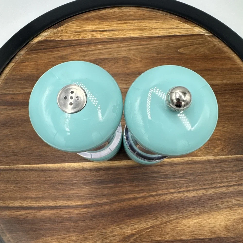 Olde Thompson Salt and‎ Pepper Shaker Set Teal Blue Acrylic 6.5 inch Kitchen